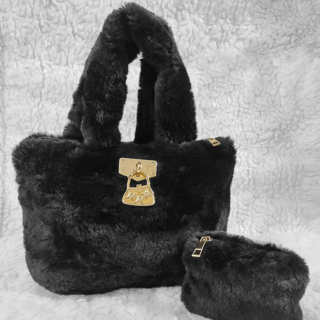 Stylish Girl's Black Rexine Hand Bag Set - 2 Pcs 100 in stock