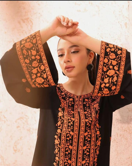 UNSTICHED 3 PCS  EMBROIDERED DRESS