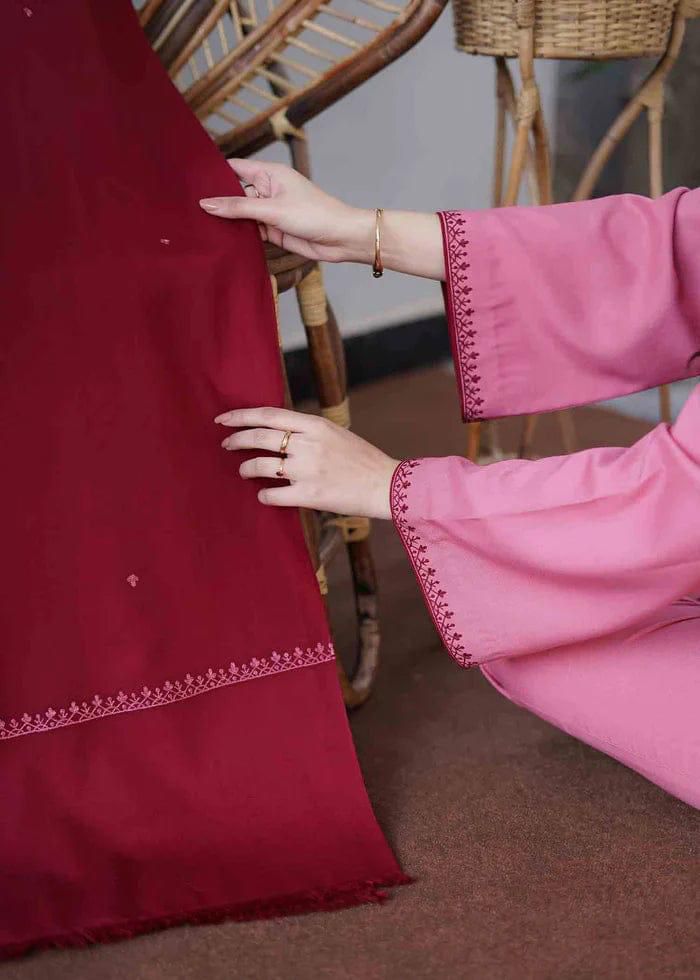 3 PCS UNSTITCHED EMBRIODERED DRESS