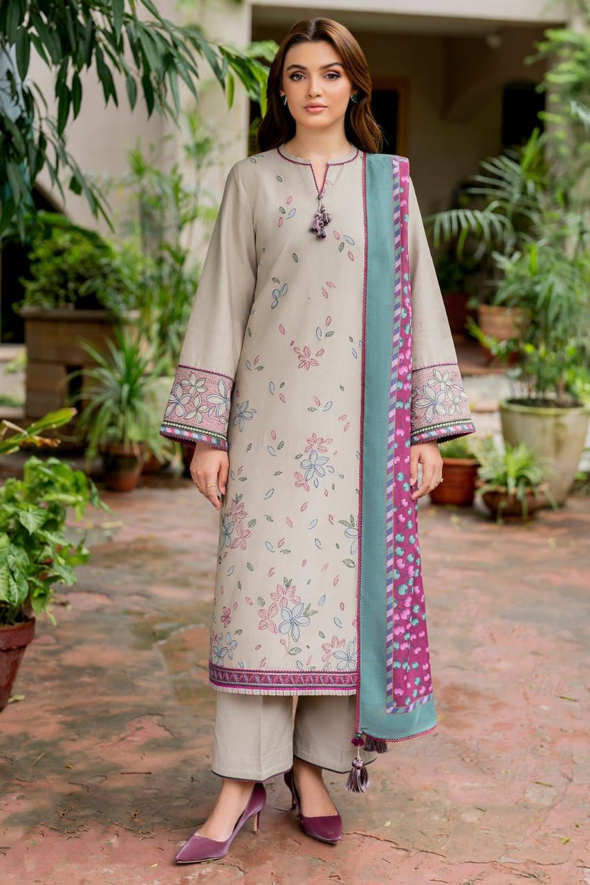 UNUNSTICHED 3 PCS EMBRIODERED DRESS