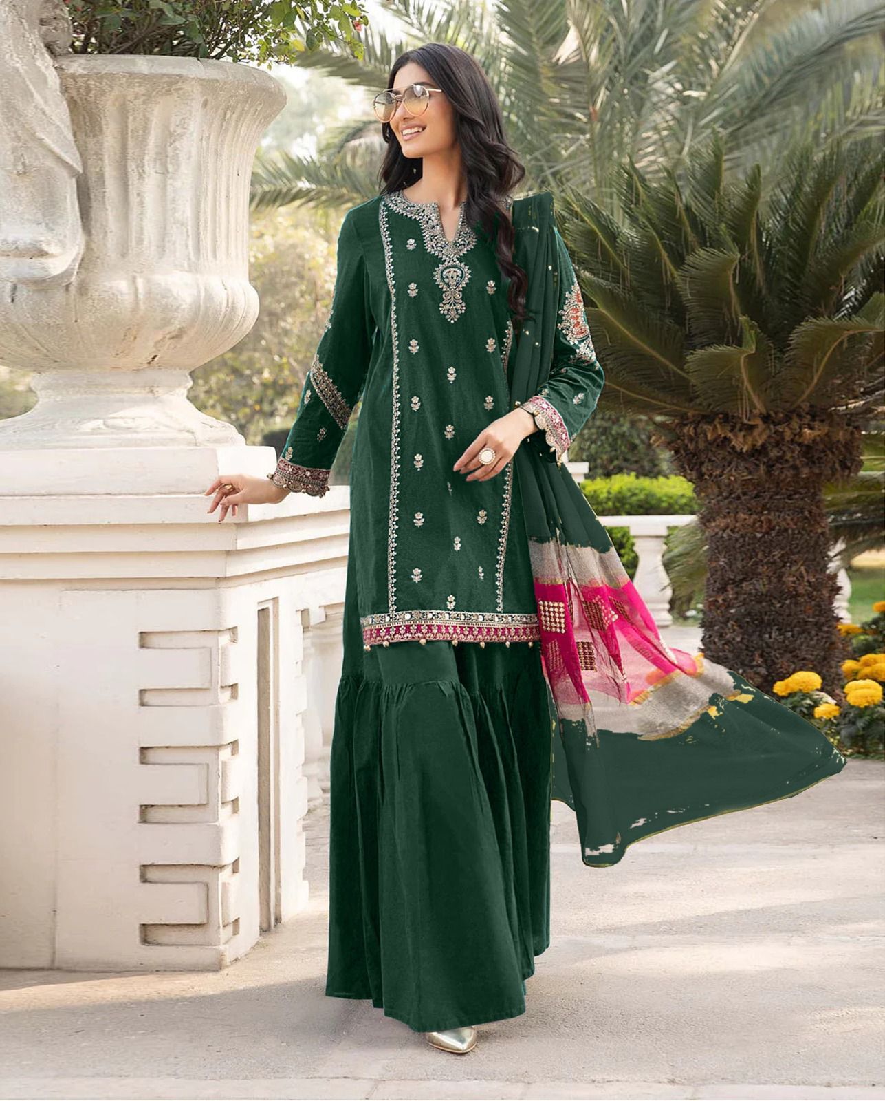 UNUNSTICHED 3 PCS EMBRIODERED DRESS