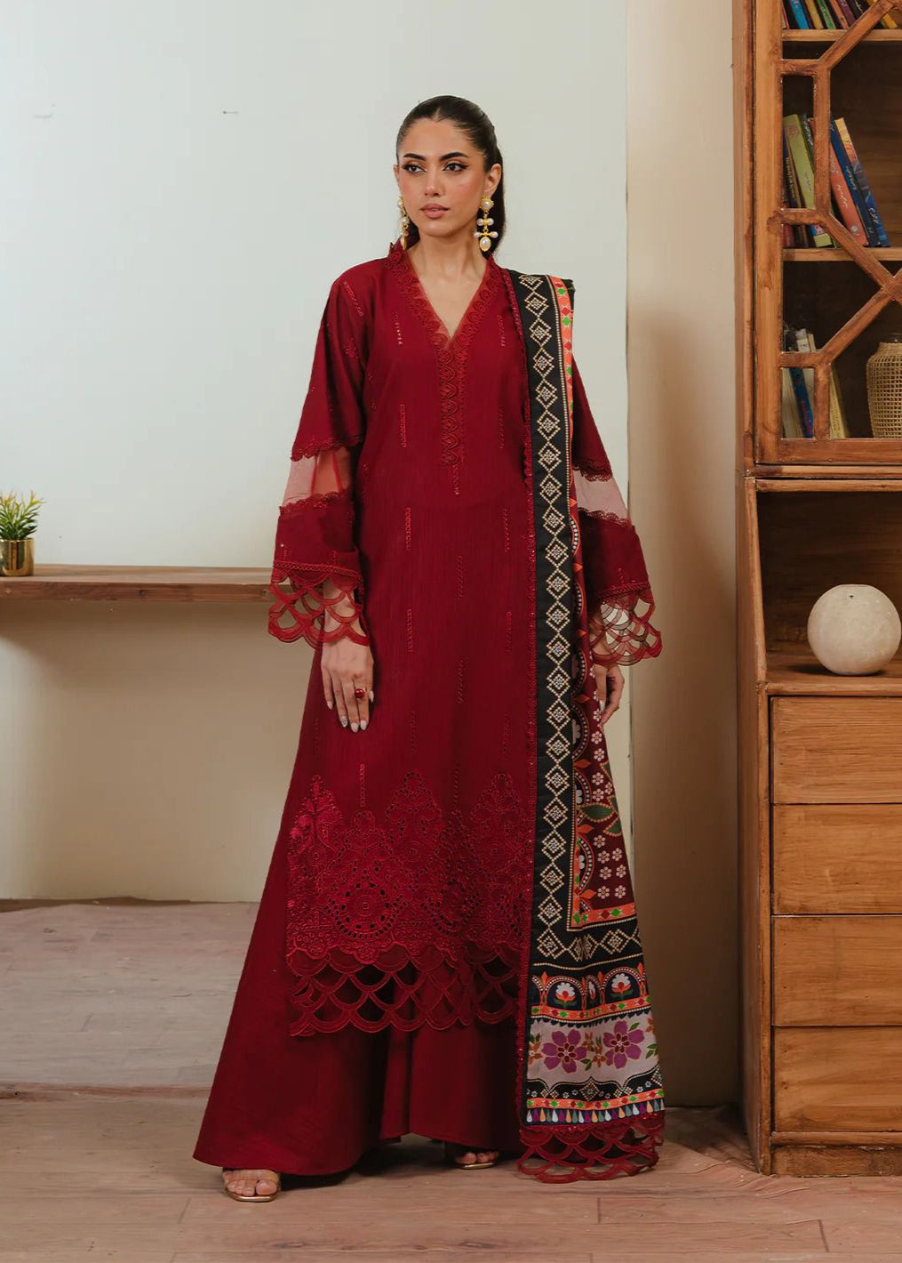 UNUNSTICHED 3 PCS EMBRIODERED DRESS