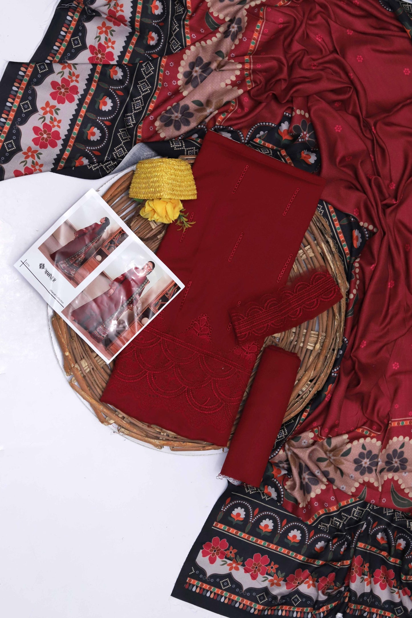 UNUNSTICHED 3 PCS EMBRIODERED DRESS