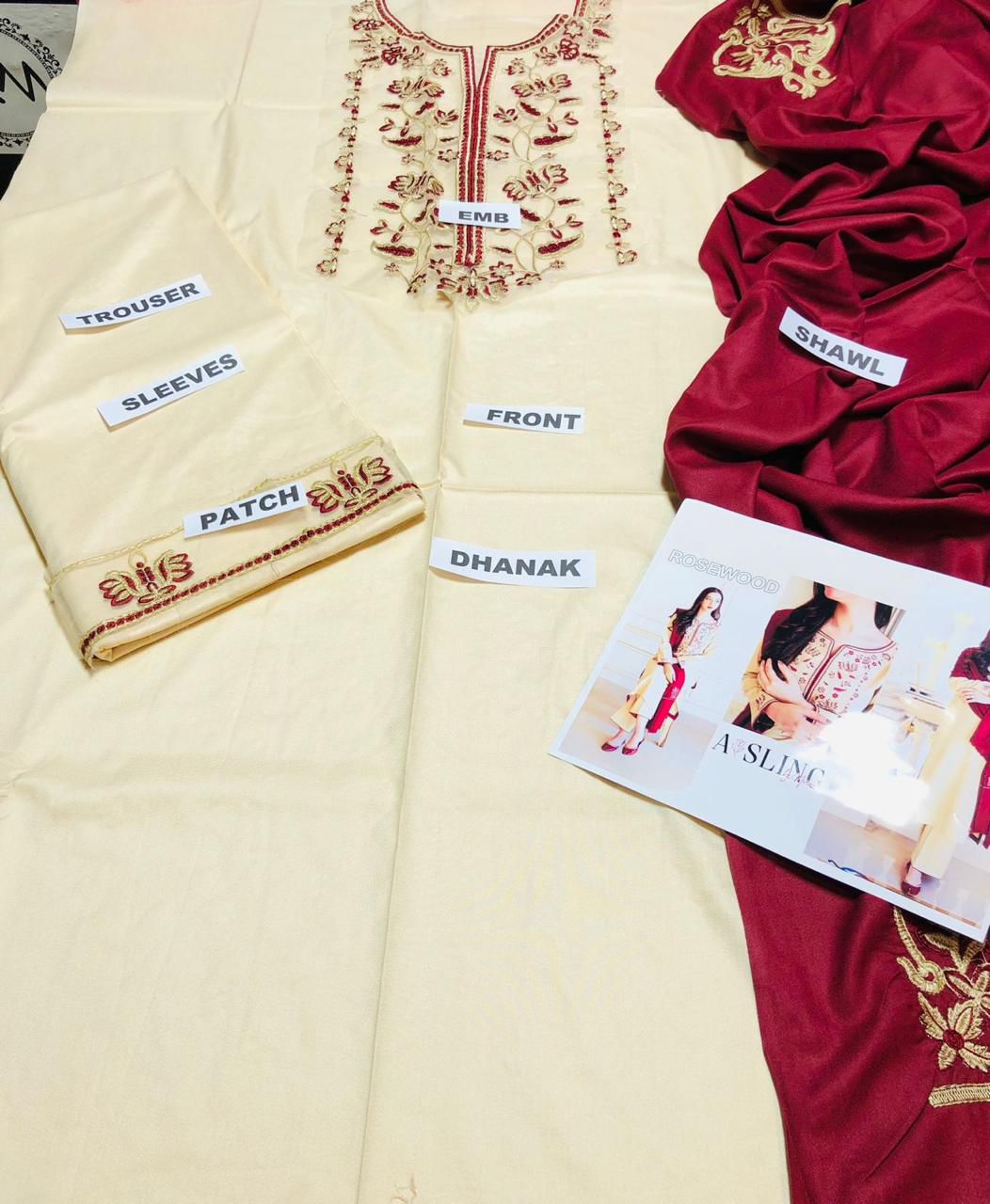 UNUNSTICHED 3 PCS EMBRIODERED DRESS